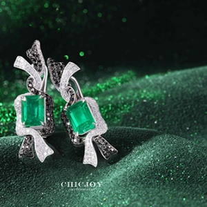 祖母绿耳环 - 【半亩方糖】